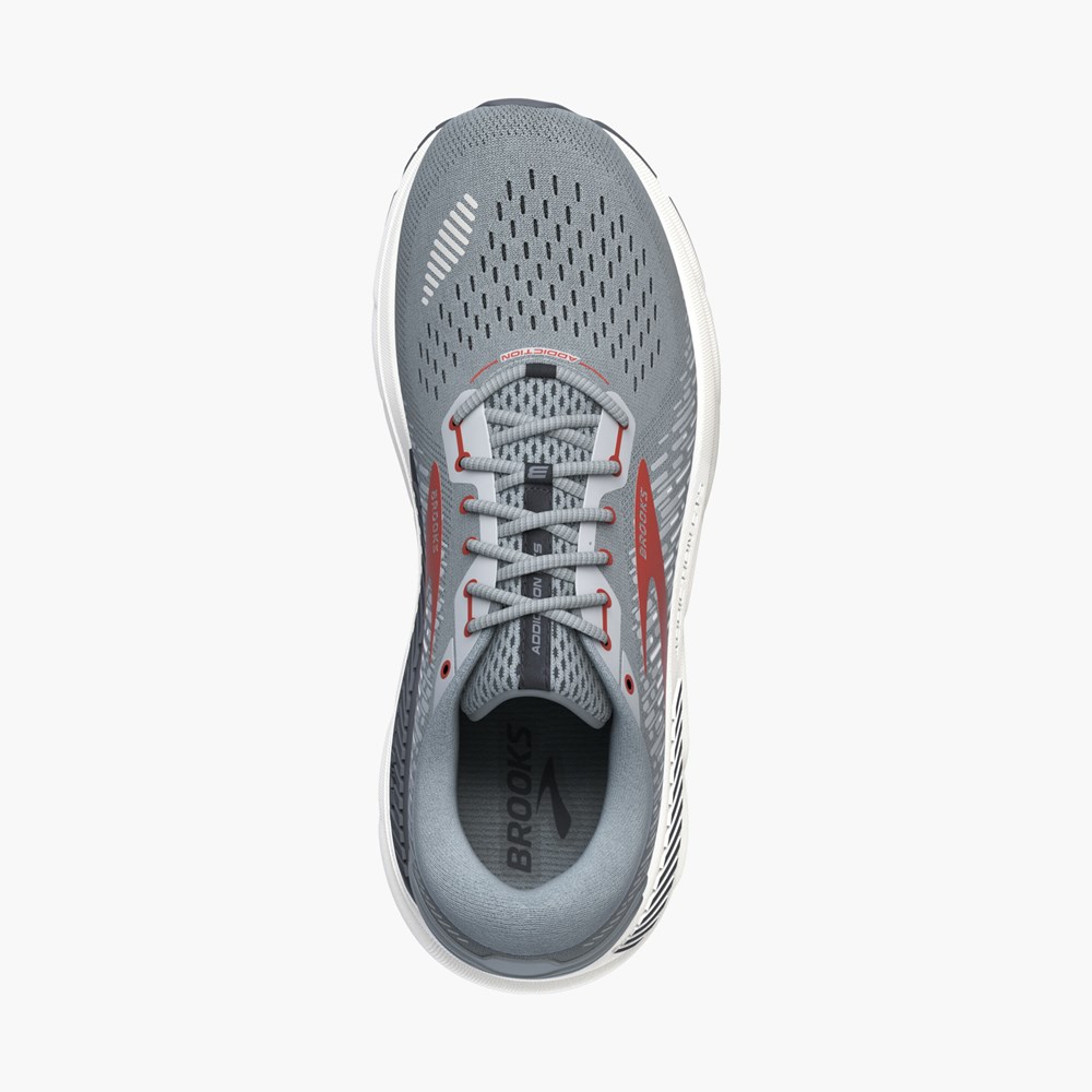 Chaussures Running Route Brooks Addiction 15 Grise Rouge Homme | JJP-2965547